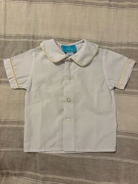 Claire & Charlie 6M Boys White Short-Sleeve Button-Up Collared Dress Shirt